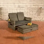 CLP Polyrattan Sofa Ancona 5mm grau-meliert/anthrazit