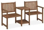 Relaxdays Gartenbank mit integriertem Tisch, 2-Sitzer, robuste Holz Sitzbank, Garten