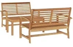 vidaXL Garten-Sofa-Set Natur Teak-Massivholz