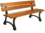 Mendler Gartenbank HWC-O20, Sitzbank Parkbank Holzbank 3-Sitzer, Gusseisen Holz