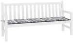 vidaXL Gartenbank-Auflage Grau Karomuster 180x50x3 cm Oxford-Gewebe
