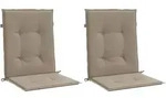 vidaXL Gartenstuhlauflagen f&uuml;r Niedriglehner 2 Stk. Taupe 100x50x3 cm