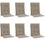 vidaXL Gartenstuhlauflagen 6 Stk. Taupe 100x50x4 cm