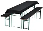 NYVI Bierbankauflagen Set 240x90 cm Schwarz - 1x Tischdecke f&uuml;r 220x70 cm Biertische