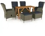vidaXL 7-tlg. Garten-Essgruppe Braun