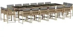 vidaXL 17-tlg. Garten-Essgruppe mit Kissen Beigemischung Poly Rattan
