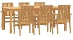 vidaXL 7-tlg. Garten-Essgruppe Massivholz Teak