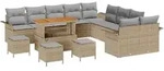 vidaXL Garten-Sofa-Set 14 pcs Beige Poly-Rattan