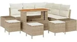 vidaXL Garten-Sofa-Set mit Speicher 8 pcs Beige Poly Rattan