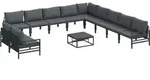 vidaXL Garten-Sofa-Set mit Kissen 12 pcs Anthrazit Stahl