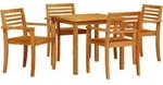 vidaXL Garten-Dining-Set 5 pcs Naturholz 85 x 85 x 75 cm