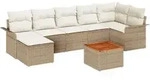 vidaXL Garten-Sofa-Set mit Kissen mit Speicher 8 pcs Beige und Creme