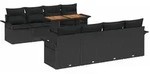 vidaXL Garten-Sofa-Set mit Speicher 9 pcs Schwarz Poly Rattan