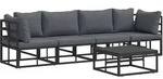 vidaXL Gartensofa-set 5 pcs Schwarz Metall