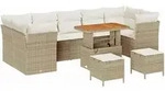 vidaXL Garten-Sofa-Set 10 pcs Beige Poly-Rattan