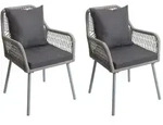 Proregal 2er-Set Gartenstuhl | HxBxT 81x54x62cm | Sitzh&ouml;he 46cm | Outdoor