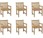 vidaXL Gartenst&uuml;hle 6 Stk. Massivholz Teak