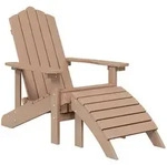 vidaXL Adirondack-Gartenstuhl mit Fu&szlig;teil HDPE Braun