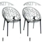 DELUKE 2er Set Stapelstuhl DENVER - Kunststoff Grau 59x60x80 cm | Stapelst&uuml;hle