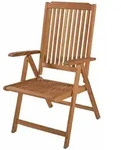 DELUKE Gartenstuhl MARA,Teak 5-fach verstellbar - Teak, Dunkelbraun | Hochlehner