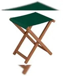 Erst-Holz Klappbarer Gartenhocker X-Stuhl dunkel mit gr&uuml;nem Stoff V-10-216-04