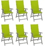 vidaXL 6x Akazienholz Massiv Gartenstuhl Verstellbar mit Auflagen Stuhl Hochlehner