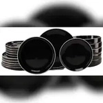 CreaTable Nordic Gourmet Schwarz Tellerset 18-tlg Steinzeug