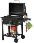 Relaxdays Holzkohlegrill Grillwagen, mit Deckel, BBQ-Grill mit R&auml;dern,