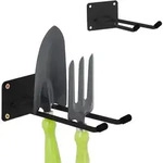 Relaxdays Wandhaken, 2er Set, 24 cm lang, Doppelhaken Wand, Ger&auml;tehalter Garage,