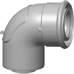 Wolf Revisionsbogen wei&szlig;, steckbar 87&deg;, DN60/100