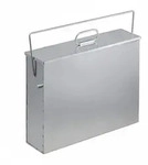 Relaxdays Ascheeimer eckig, Aschekasten mit Deckel, 15 l, verzinkter Stahl,