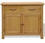 vidaXL Sideboard 90x33,5x83 cm Massivholz Eiche