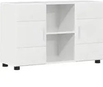 vidaXL Sideboard mit Regal FLORIN Hochglanz Wei&szlig; 88,5 x 30,5 x 55,5 cm