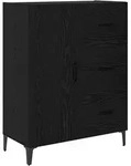 vidaXL Sideboard Schwarz Eichen-Optik 69,5 x 34 x 90 cm Holzwerkstoff