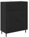 vidaXL Sideboard Schwarz Eichen-Optik 69,5 x 34 x 90 cm Holzwerkstoff