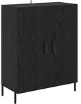 vidaXL Sideboard Schwarz Eichen-Optik 69,5 x 34 x 90 cm Holzwerkstoff