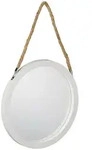 Relaxdays Wandspiegel mit Seil, &Oslash; 35 cm, runder Spiegel zum Aufh&auml;ngen,