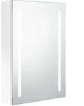 vidaXL LED-Spiegelschrank f&uuml;rs Bad Gl&auml;nzend Wei&szlig; 50x13x70 cm