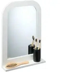 Relaxdays Badezimmerspiegel mit Ablage, Bad, Flur, rechteckig, HxBxT: 54 x 38 x 8,5