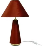 Relaxdays Tischlampe, Samtschirm & Metallfu&szlig;, E14, HD: 47 x 30 cm, Nachttischlampe
