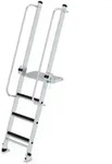 PROREGAL Stufen-Baugrubenleiter 4 Stufen inkl. Handl&auml;ufe