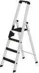 PROREGAL Stufen-Stehleiter 250 kg einseitig begehbar mit clip-step R13 4 Stufen