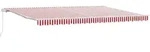 vidaXL Manuelle Einziehbare Markise Rot und Wei&szlig; Gestreift 500x350 cm