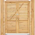 COSTWAY Holz-Rolltonnenhaus f&uuml;r 120 l Rolltonne, Rolltonnen-Abdeckung mit T&uuml;r...