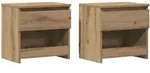 vidaXL Nachttische 2 Stk. Artisan-Eiche 40x30x39 cm Holzwerkstoff