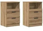 vidaXL Nachttische 2 Stk. Artisan-Eiche 40x36x65 cm Holzwerkstoff