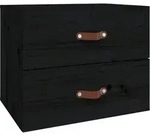 vidaXL Wand-Nachttisch Schwarz 50x36x40 cm