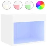 vidaXL Wand-Nachttisch mit LED-Leuchten Wei&szlig;