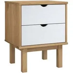 vidaXL Nachttisch OTTA Braun & Wei&szlig; 45x39x57 cm Massivholz Kiefer