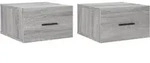 vidaXL Wand-Nachttische 2 Stk. Grau Sonoma 35x35x20 cm